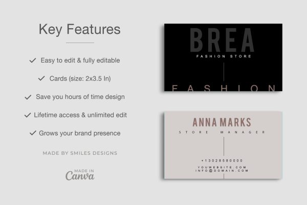 Brea Business Card_key features