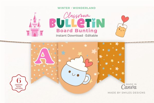 single product page design_Winter Wonderland Classroom Bulletin Board Bunting & Banners - Holiday Themes-V5-1