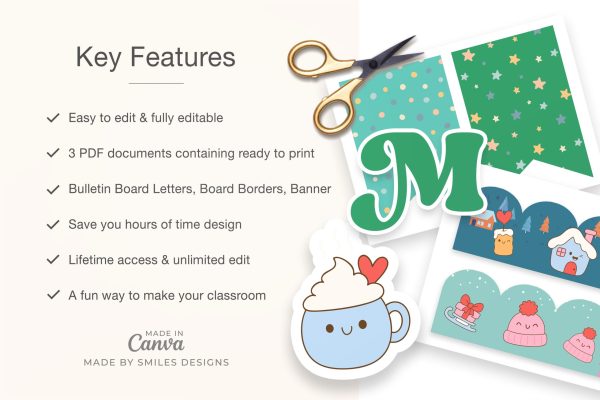 single product page design_Winter Wonderland Classroom Bulletin Board Kit - Holiday Themes V4_2