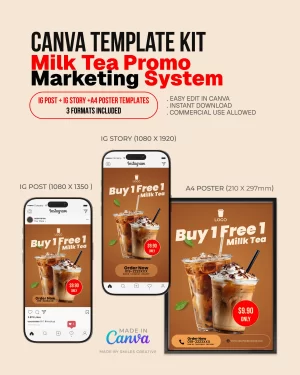 Milk Tea Promo Kit – Canva Templates for Cafes & Small Restaurants_0001